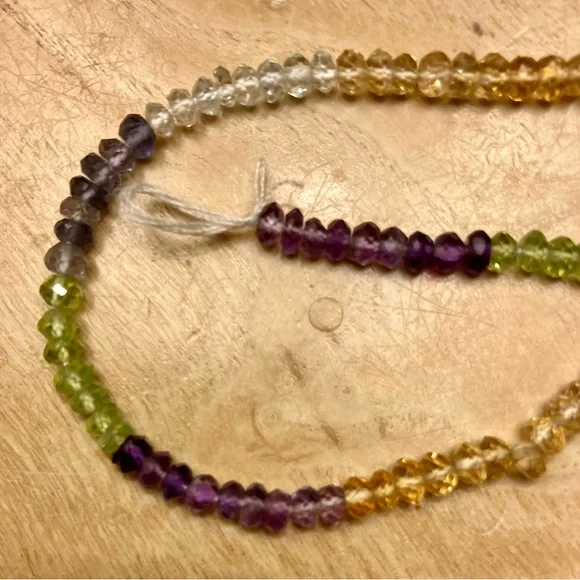 Strand of Multi-Color Rondelle Gemstone Beads - Picture 6 of 8